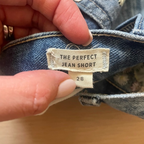 Madewell Perfect Vintage Jean Short Floral Embroidered Size 28 - Picture 12 of 12